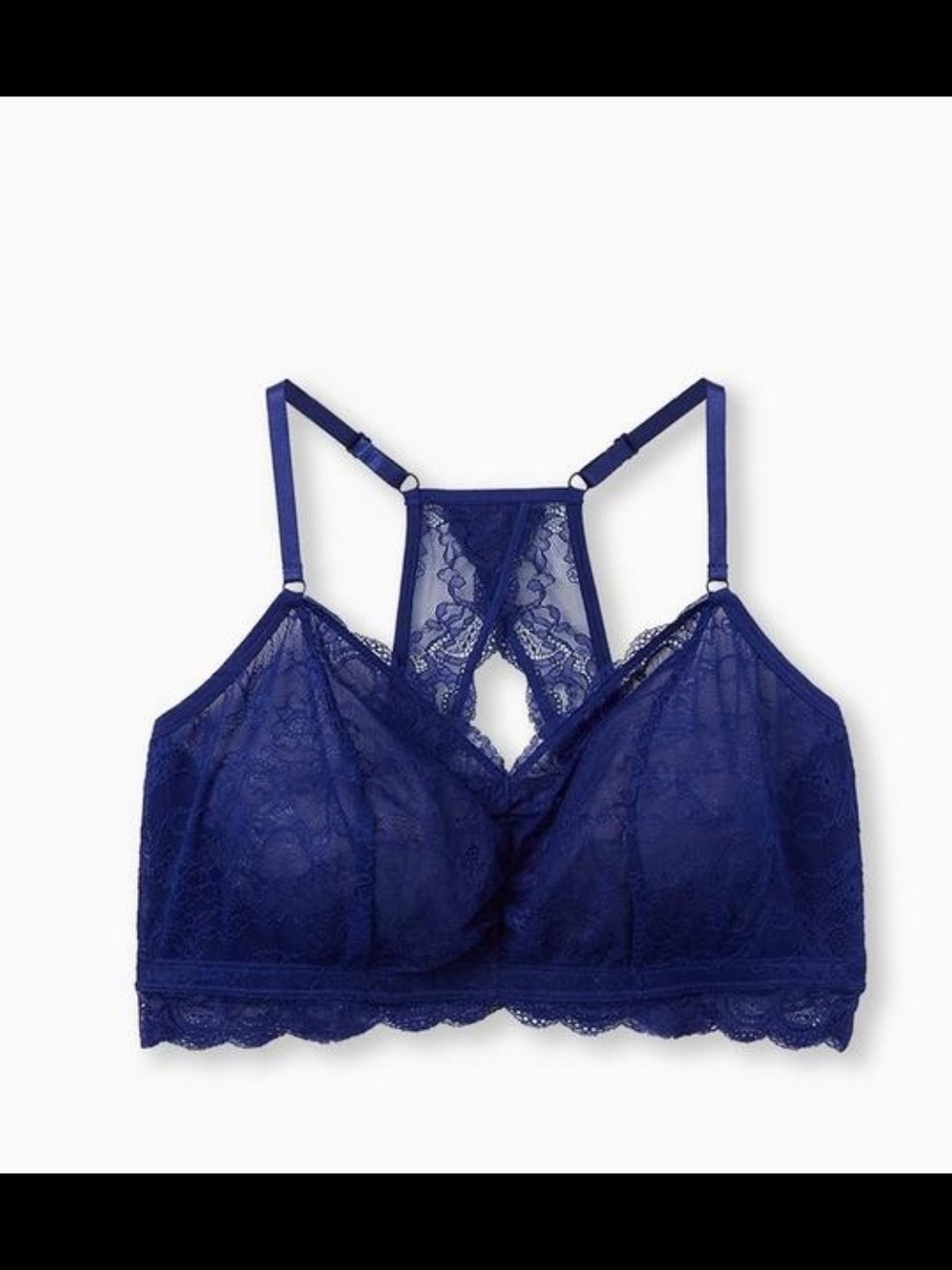 torrid Navy Lace Racerback Bralette